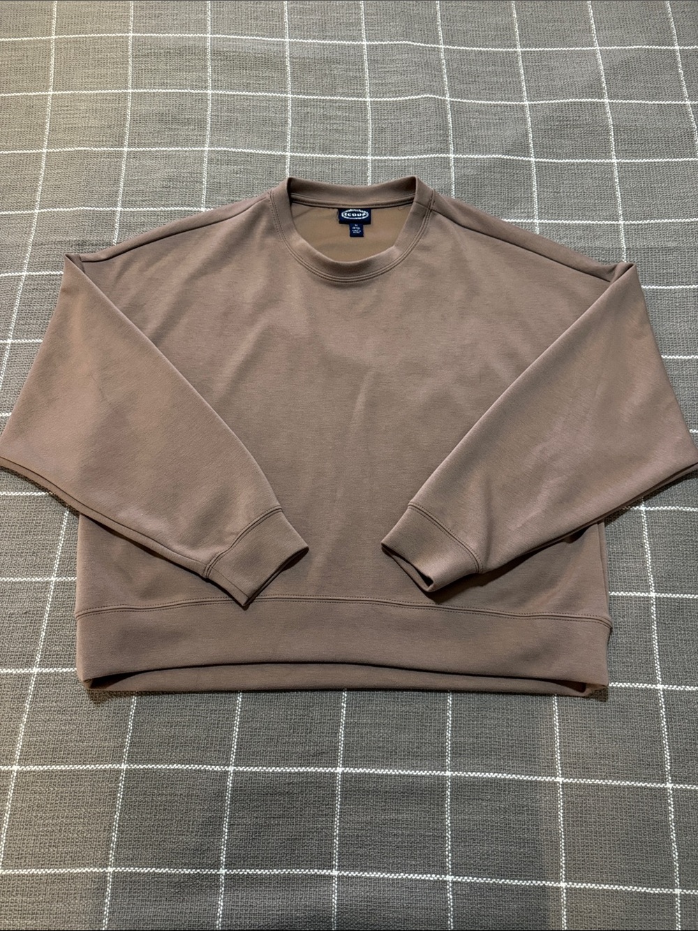 Scoop Oversized Crop Sweatshirt - Taupe Brown